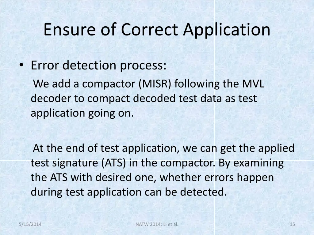 ensure of correct application 3