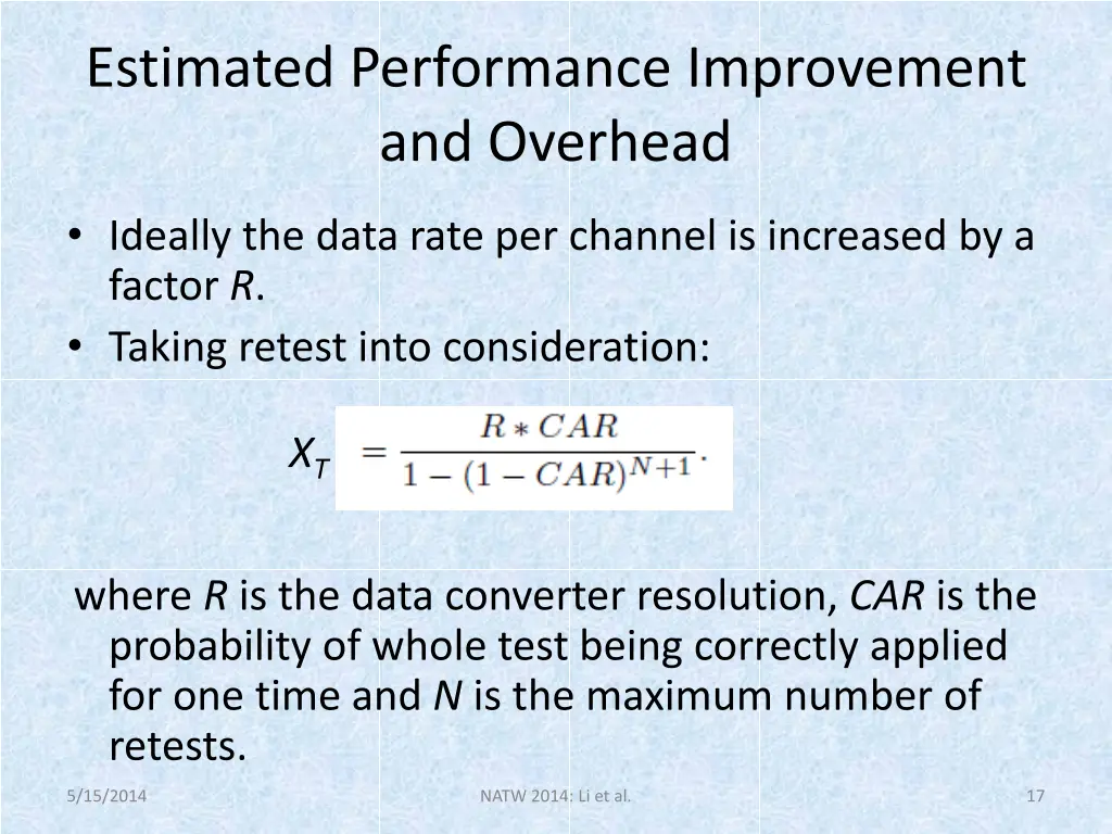 estimated performance improvement and overhead