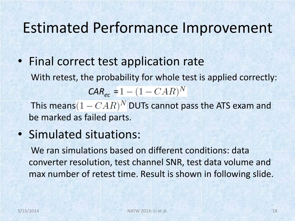 estimated performance improvement