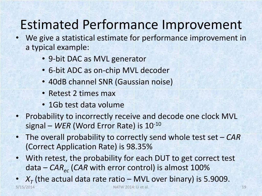 estimated performance improvement we give
