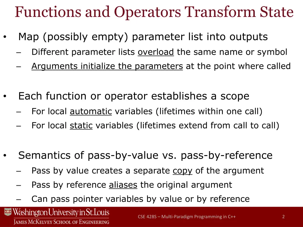 functions and operators transform state