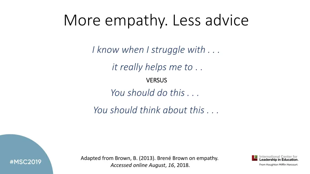 more empathy less advice