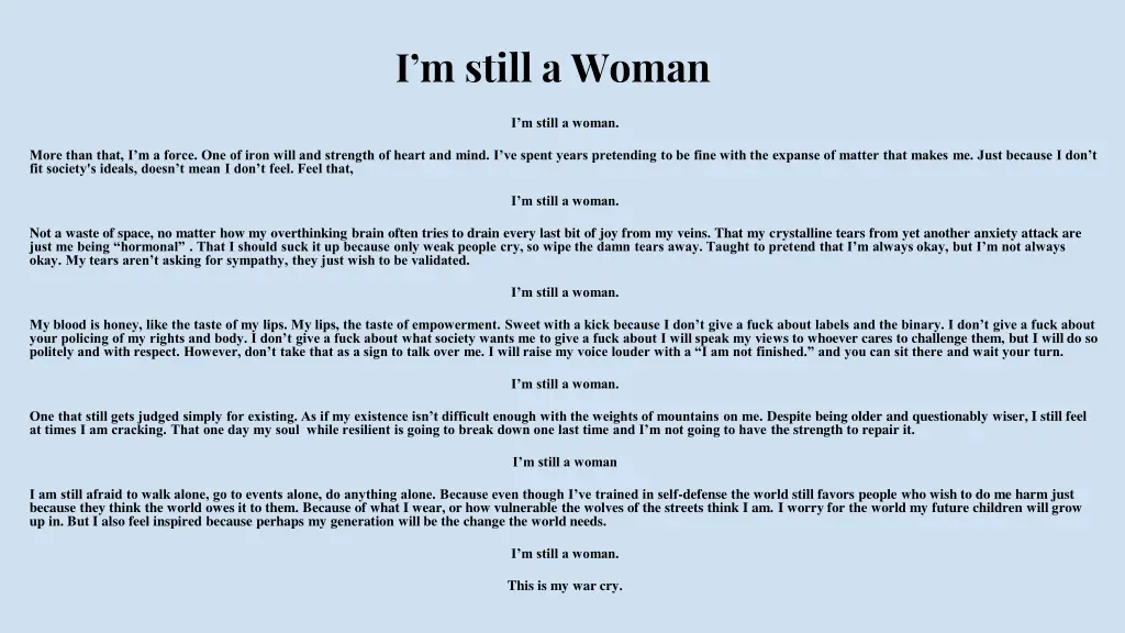 i m still a woman