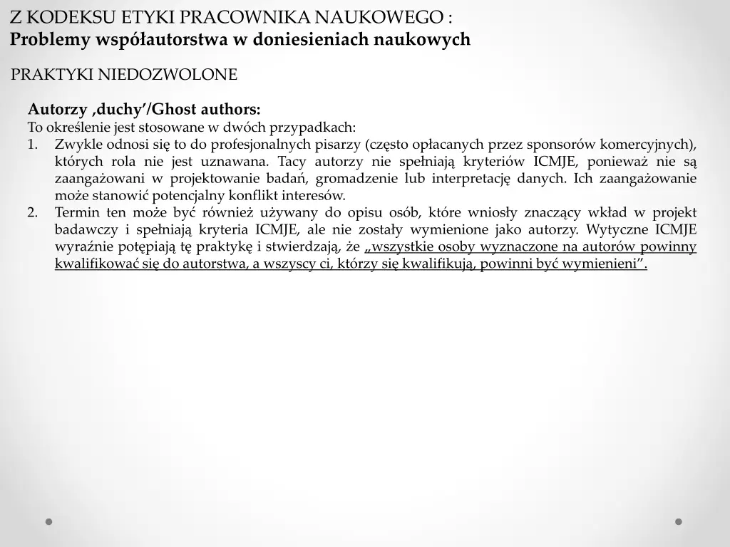 z kodeksu etyki pracownika naukowego problemy 10