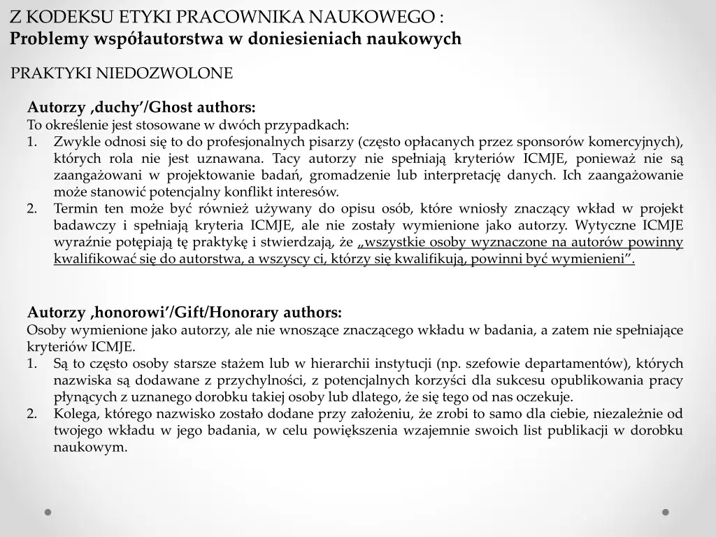 z kodeksu etyki pracownika naukowego problemy 11