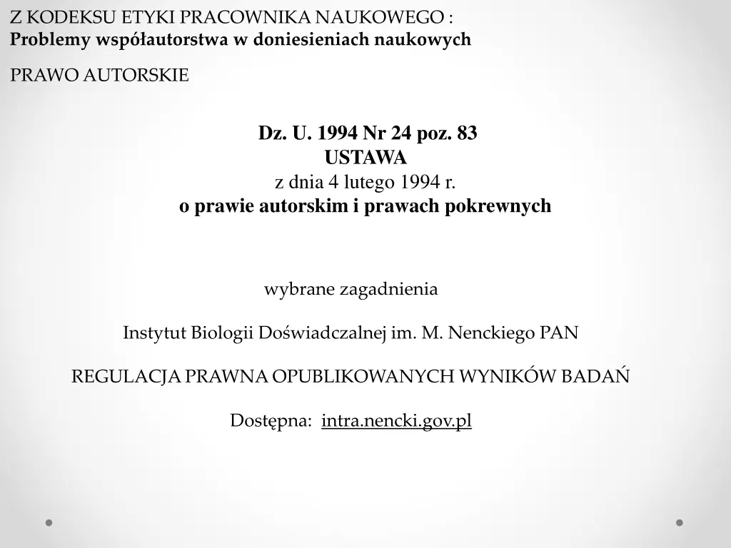 z kodeksu etyki pracownika naukowego problemy 12