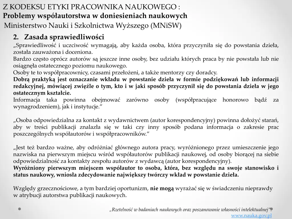 z kodeksu etyki pracownika naukowego problemy 15