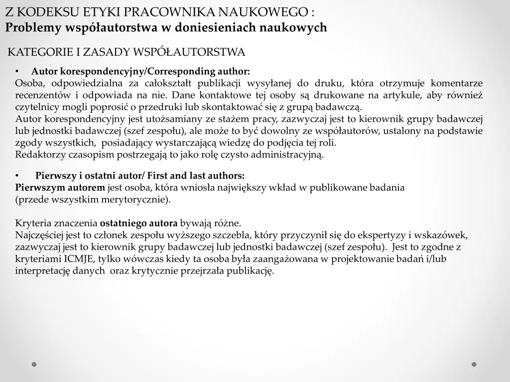 z kodeksu etyki pracownika naukowego problemy 5