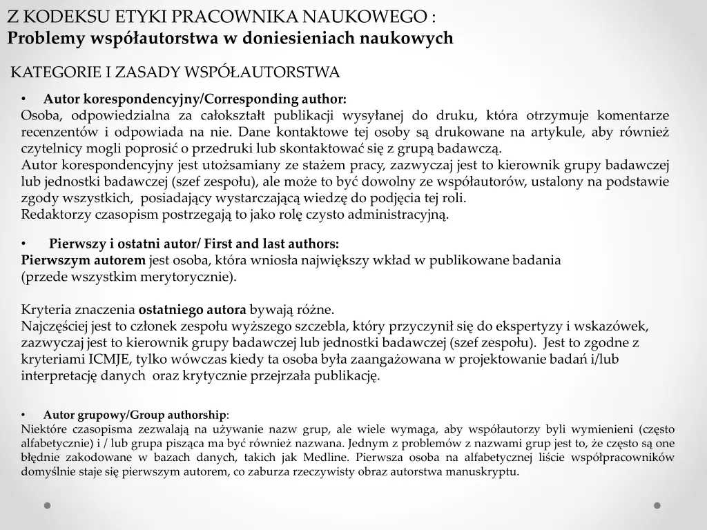 z kodeksu etyki pracownika naukowego problemy 6