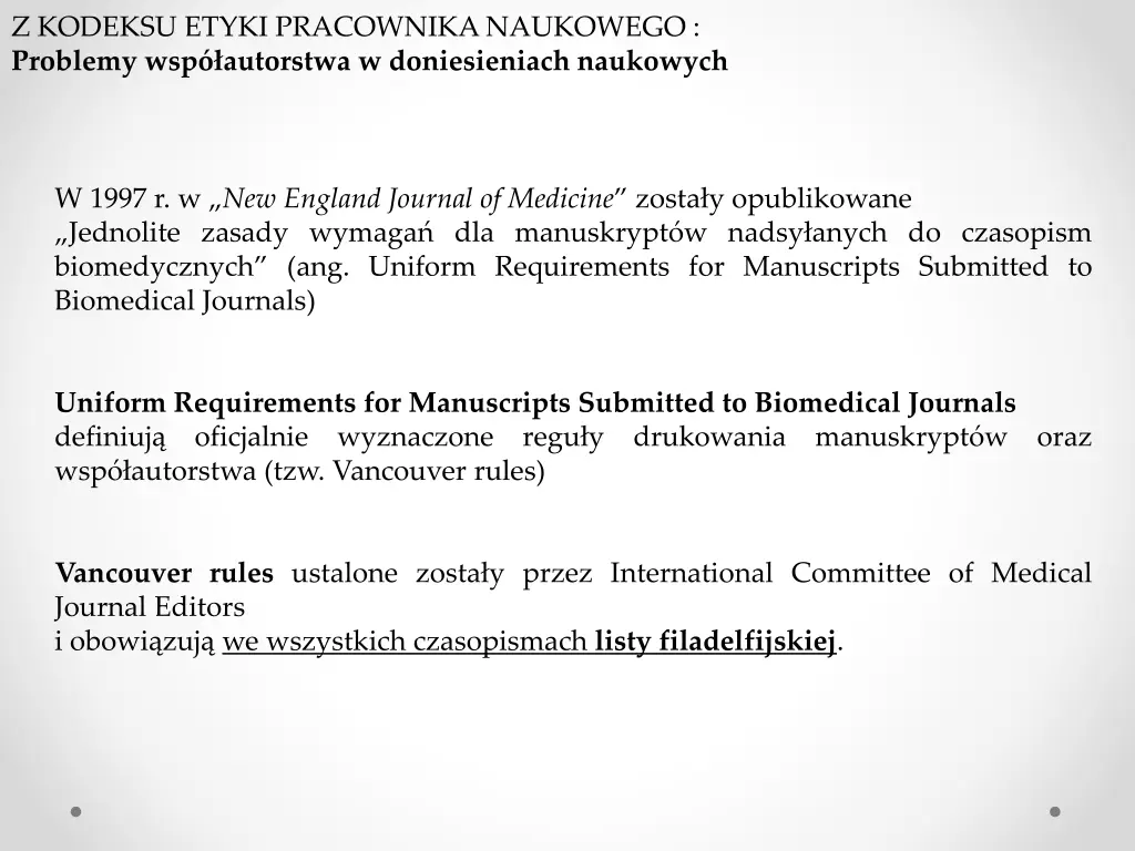 z kodeksu etyki pracownika naukowego problemy