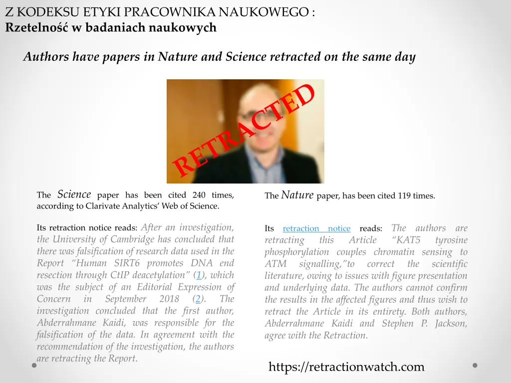 z kodeksu etyki pracownika naukowego rzetelno 6