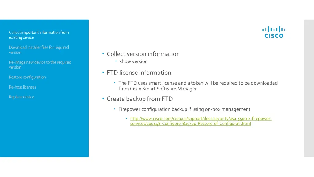 collect important information from existing device 1