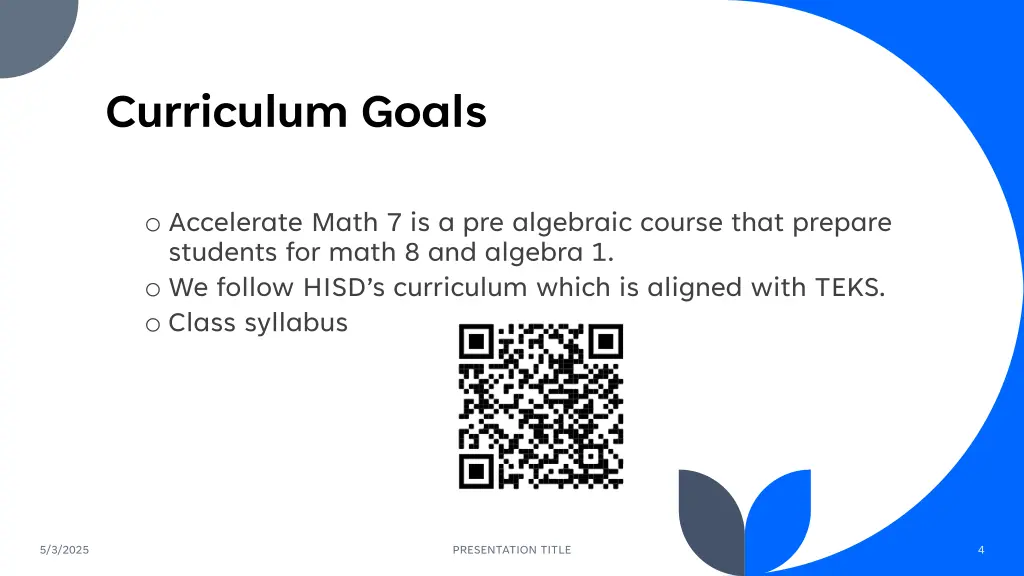 curriculum goals