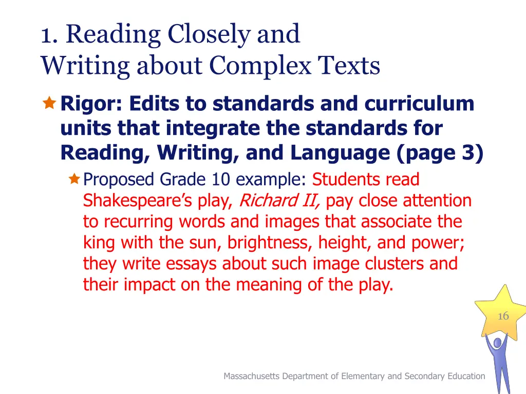 1 reading closely and writing about complex texts 2