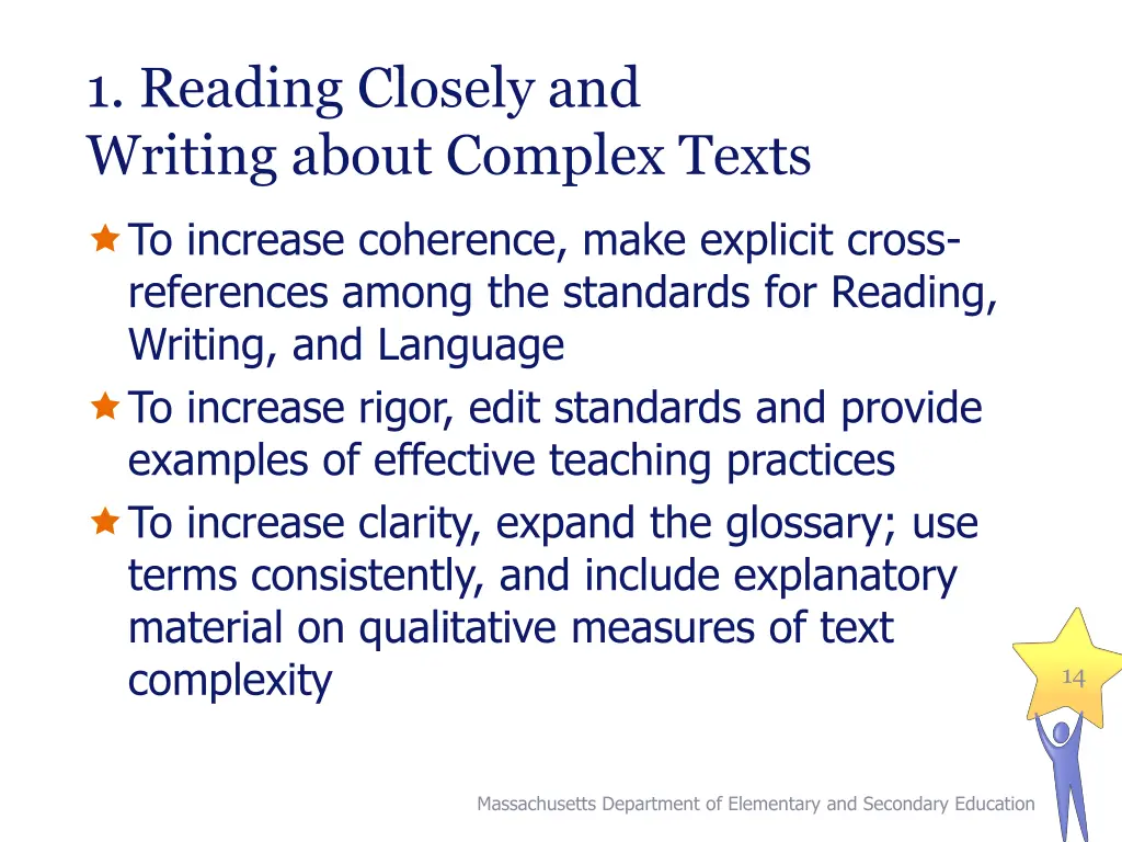 1 reading closely and writing about complex texts