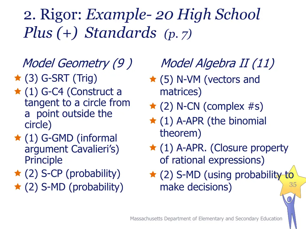 2 rigor example 20 high school plus standards p 7