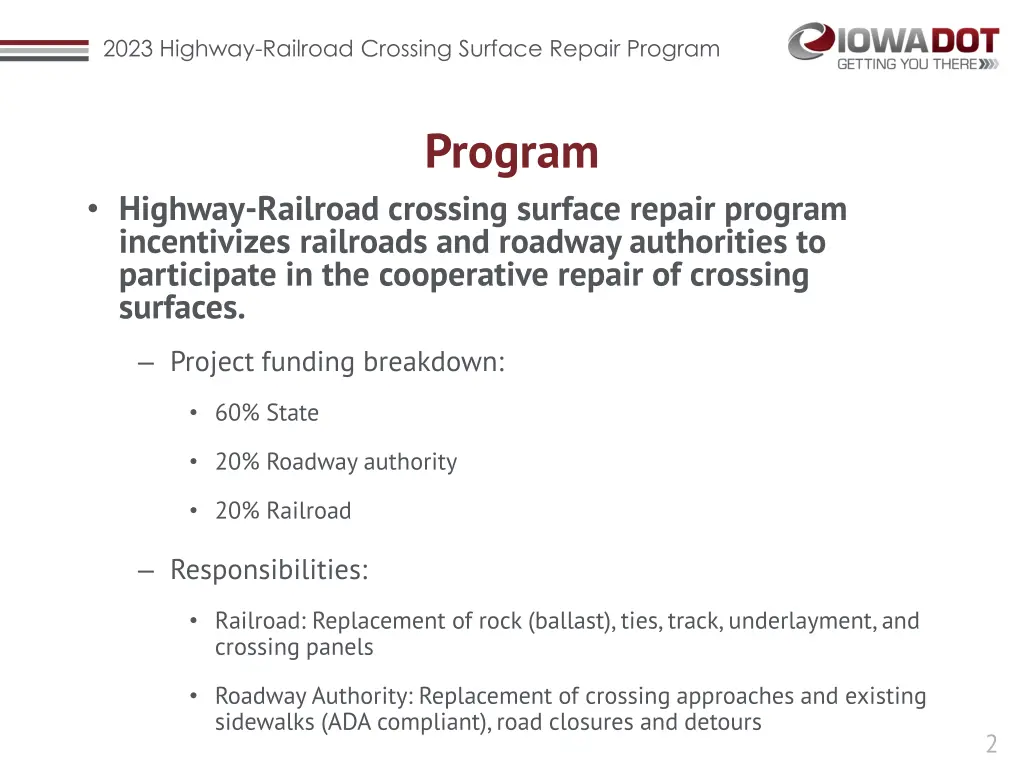 2023 highway railroad crossing surface repair