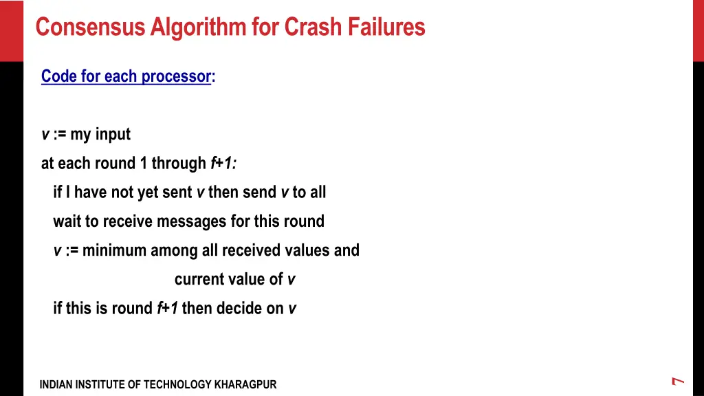 consensus algorithm for crash failures