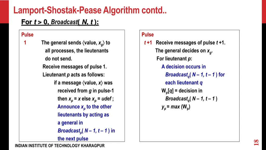 lamport shostak pease algorithm contd