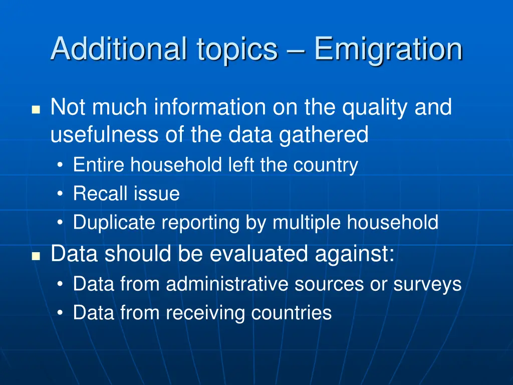 additional topics emigration 1