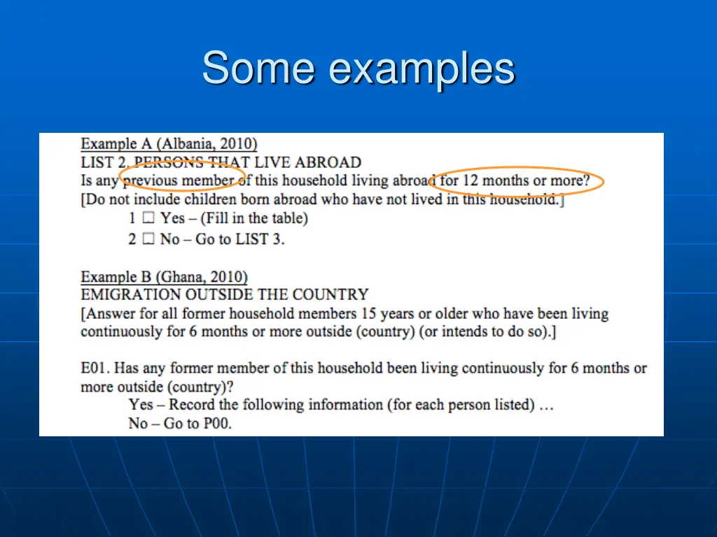 some examples