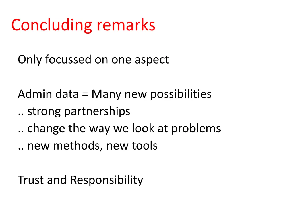 concluding remarks