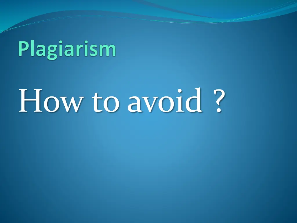 how to avoid