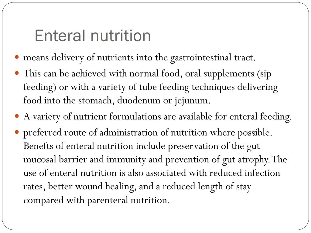 enteral nutrition