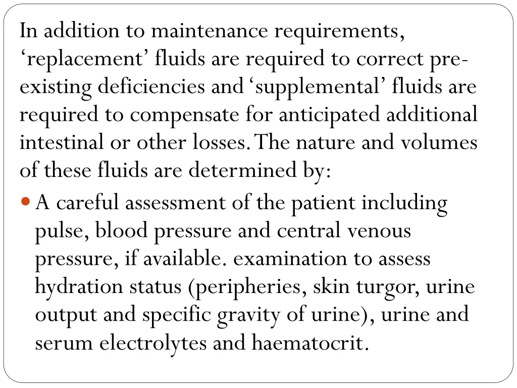 in addition to maintenance requirements