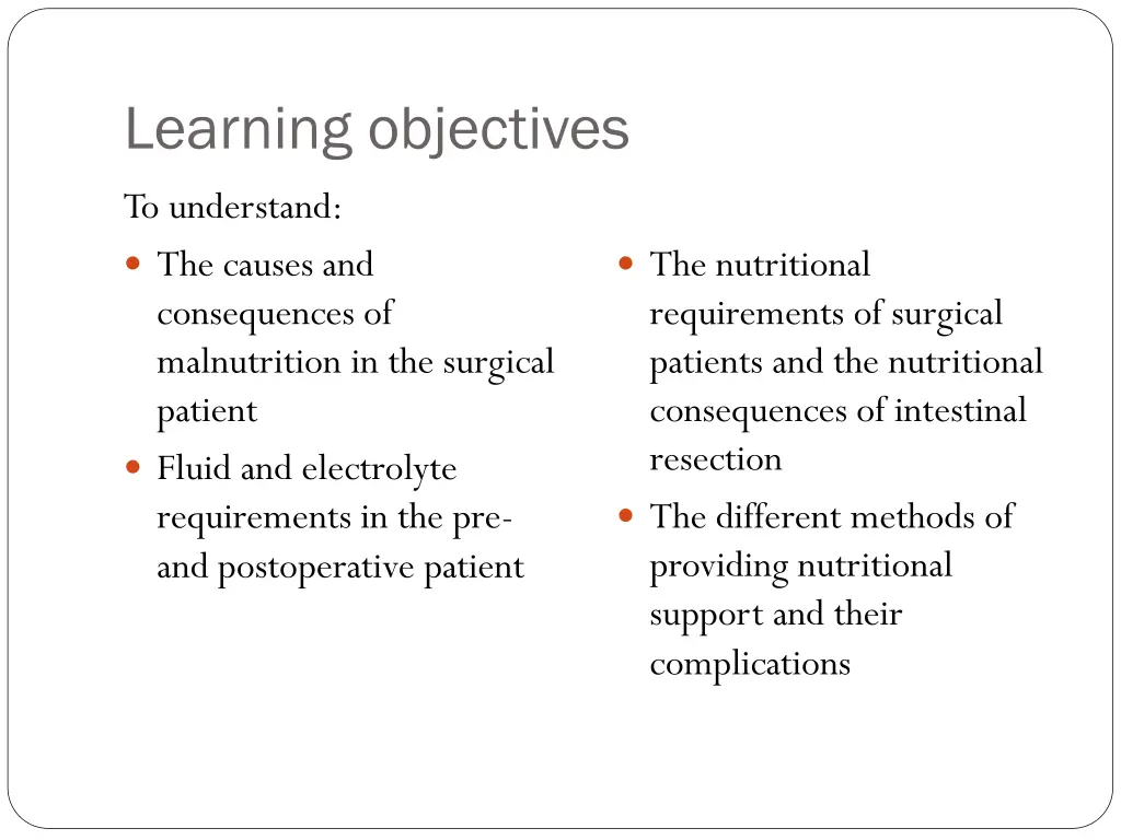 learning objectives