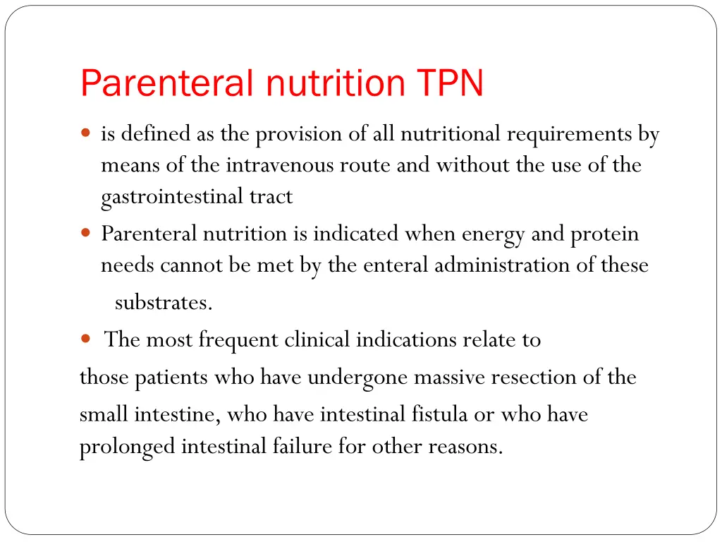 parenteral nutrition tpn