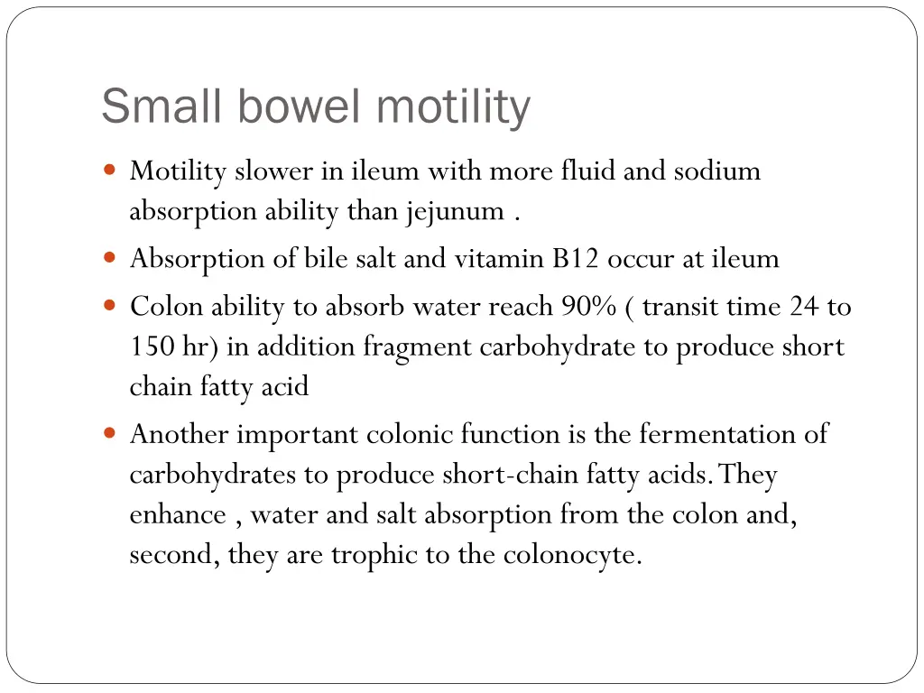 small bowel motility