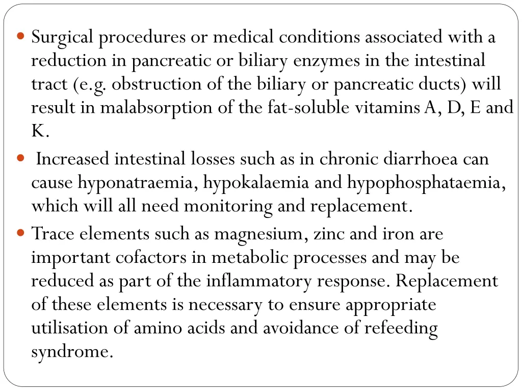 surgical procedures or medical conditions