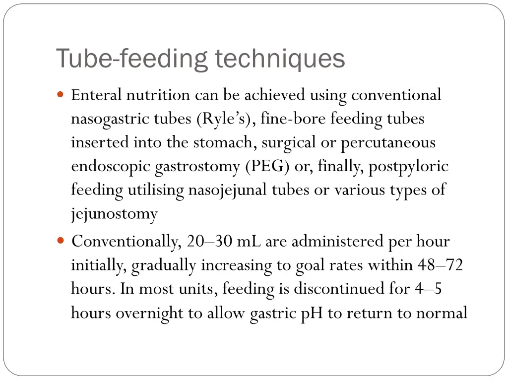 tube feeding techniques