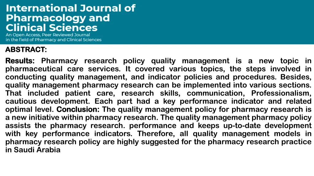 abstract abstract results results pharmacy