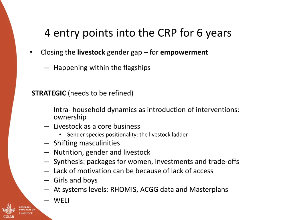 4 entry points into the crp for 6 years