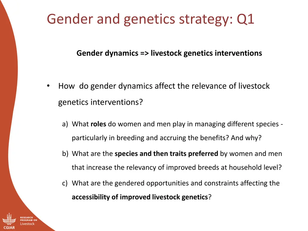 gender and genetics strategy q1
