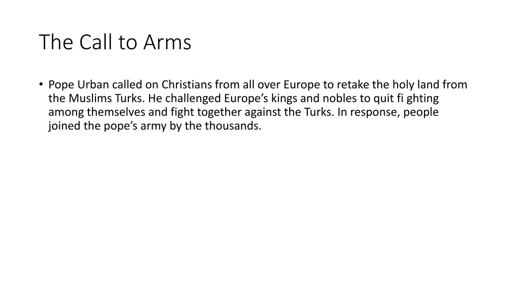 the call to arms
