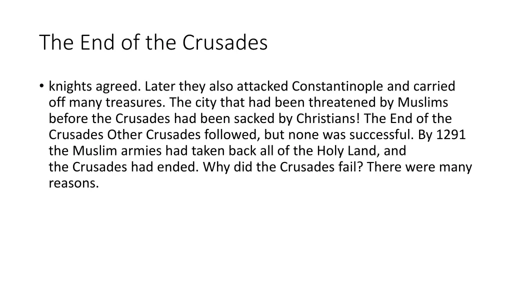 the end of the crusades