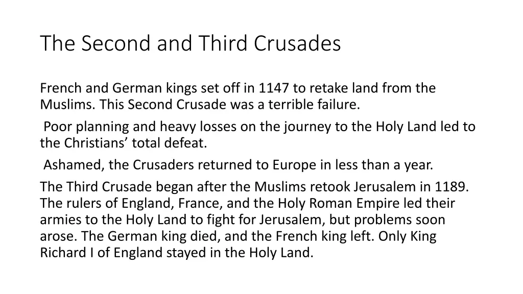 the second and third crusades
