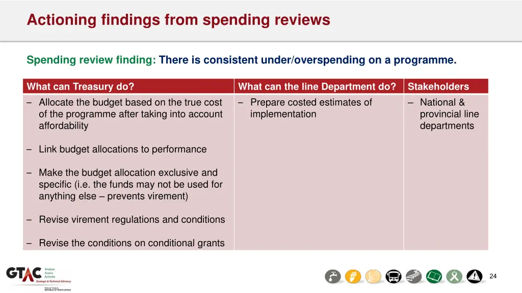 actioning findings from spending reviews 5