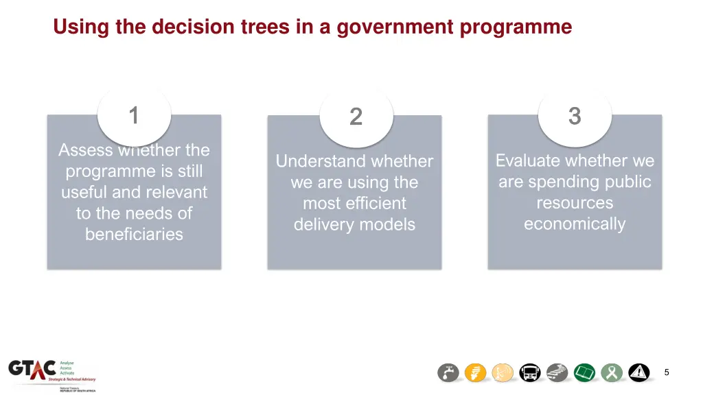 using the decision trees in a government programme