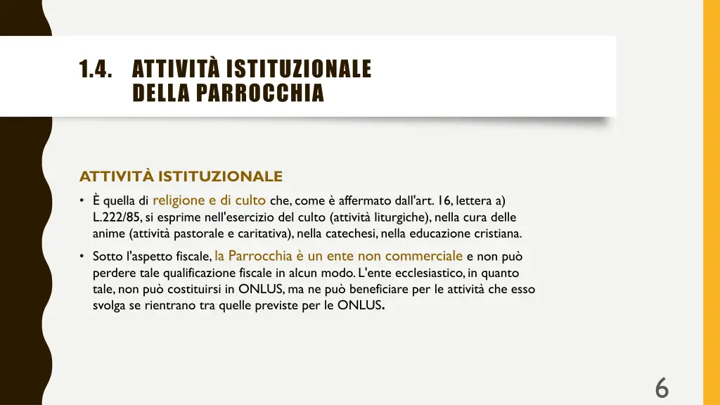 1 4 attivit istituzionale della parrocchia