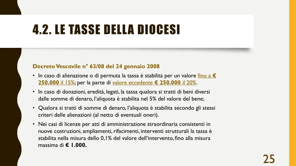 4 2 le tasse della diocesi