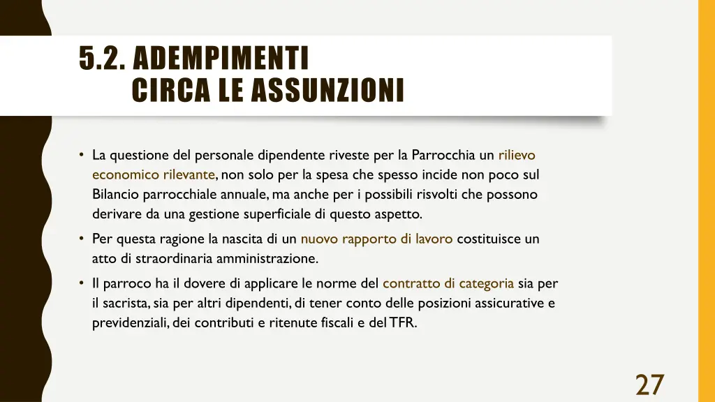 5 2 adempimenti circa le assunzioni