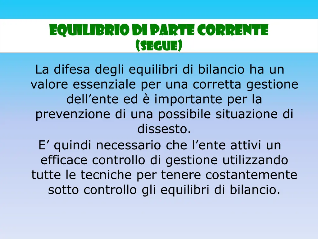 equilibrio di parte corrente equilibrio di parte 2