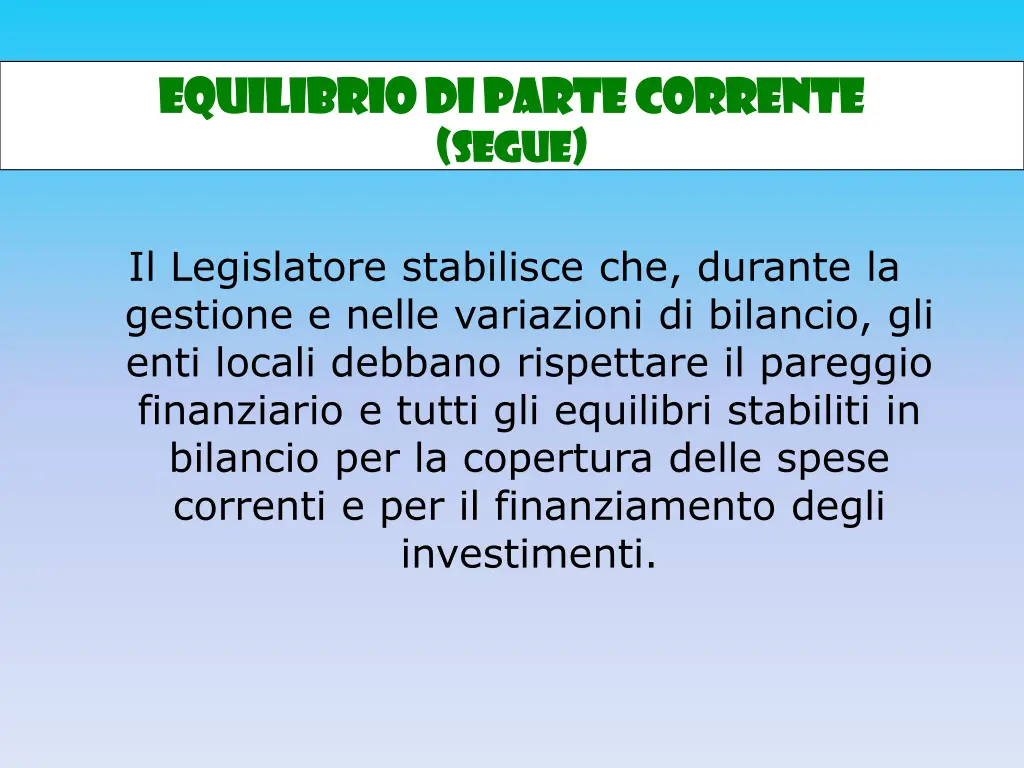 equilibrio di parte corrente equilibrio di parte 3