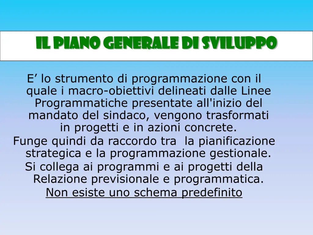 il il piano generale di sviluppo piano generale 1