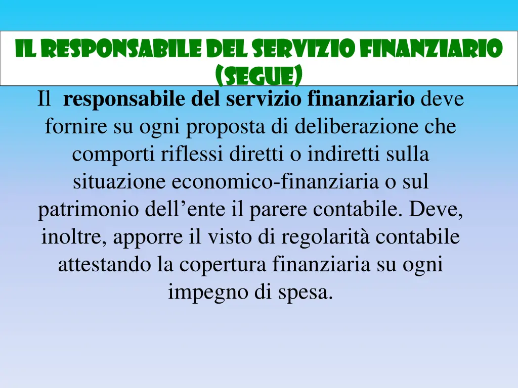 il responsabile del servizio il responsabile