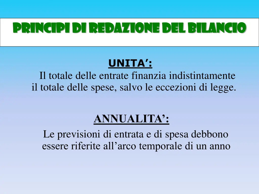principi di redazione del bilancio principi 1